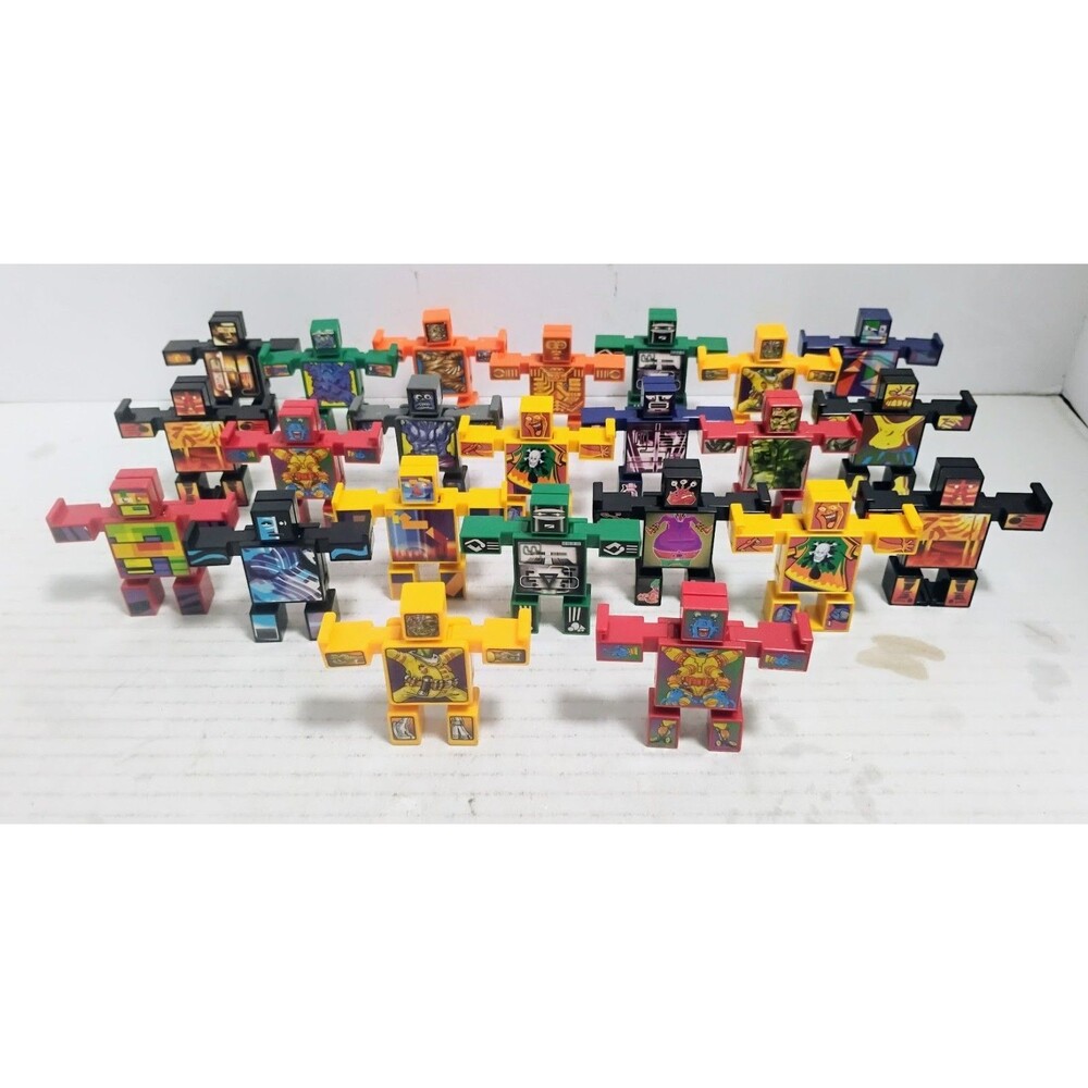 VINTAGE HASBRO & MCDONALDS NAKNAK BATTLE BLOCK STACKABLE ACTION FIGURE 23 PC LOT